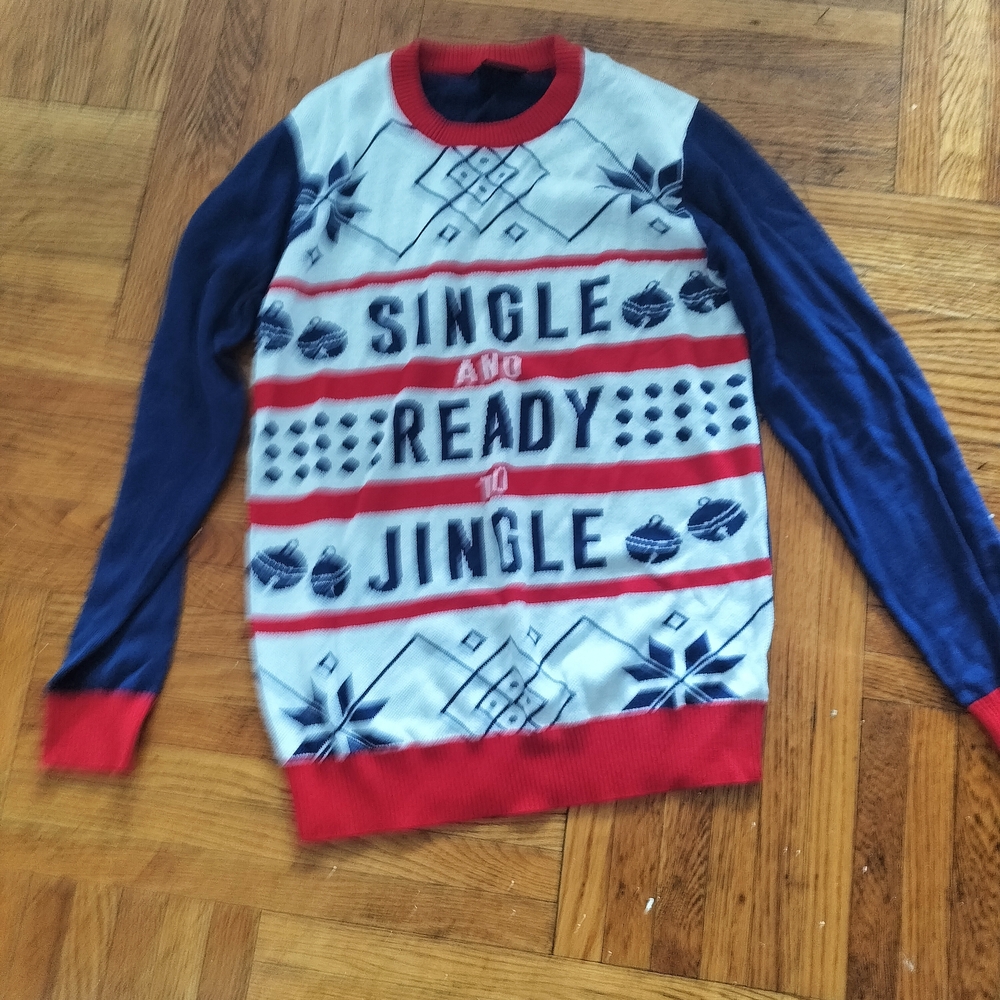 Festive Red and Blue Sweater
